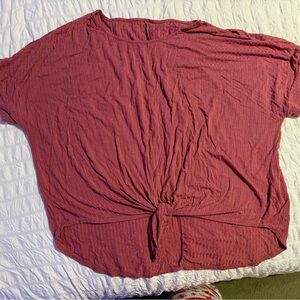 Casual Mauve Knotted Top